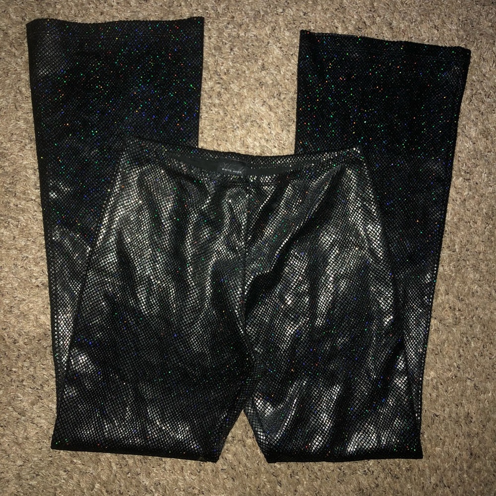 Sparkly black flare pants